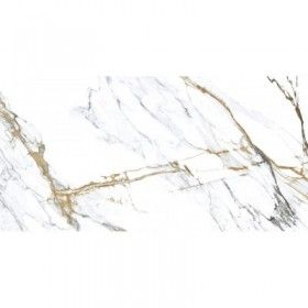 Płytka marmuropodobna biała z szarą brązową żyłą Albacete połysk  120x60