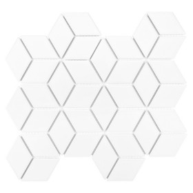 Mini Rombic White 48 Mozaika ceramiczna Biały 30,7x26,8 cm