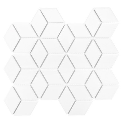 Mini Rombic White 48 Mozaika ceramiczna Biały 30,7x26,8 cm - 1