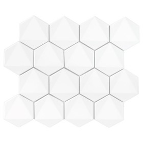 Hexagonic White 74 Mozaika gresowa Biały 30x26 cm