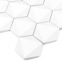Hexagonic White 74 Mozaika gresowa Biały 30x26 cm - 4