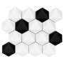 Hexagonic White 74 Mozaika gresowa Biały 30x26 cm - 5