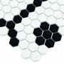 Mini HEXAGON B&W Bee Mozaika gresowa Biały 30x26 cm - 2