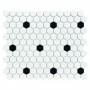 Mini HEXAGON B&W Spot Mozaika gresowa Biały 30x26 cm - 1