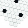 Mini HEXAGON B&W Spot Mozaika gresowa Biały 30x26 cm - 2