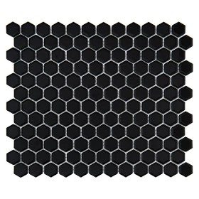 Mini HEXAGON Black Mozaika gresowa Czarny 30x26 cm