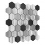 Allumi Grey Hexagon Mix 48 Mozaika metalowa Czarny 30x30 cm - 2