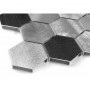 Allumi Grey Hexagon Mix 48 Mozaika metalowa Czarny 30x30 cm - 3