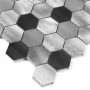 Allumi Grey Hexagon Mix 48 Mozaika metalowa Czarny 30x30 cm - 4