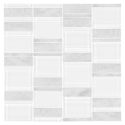 Allumi Piano White 73 Mozaika metalowa Biały 29,3x29,8 cm - 1