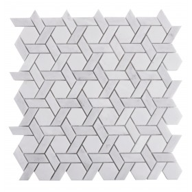 Carrara White Armor Mozaika kamienna Biały 30x29x1 cm