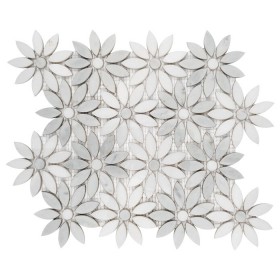 Carrara White Bloom Mozaika kamienna Biały 28,5x31,5x1 cm