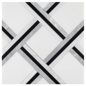 Pure White Quadron Mozaika kamienna Biały 30x30x1 cm