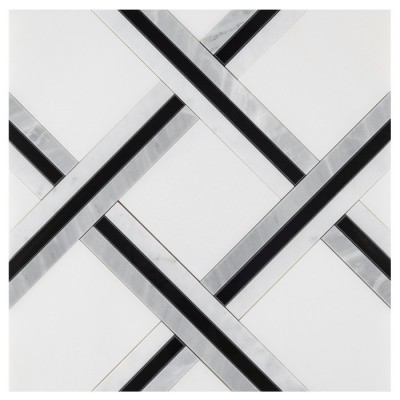 Pure White Quadron Mozaika kamienna Biały 30x30x1 cm - 1