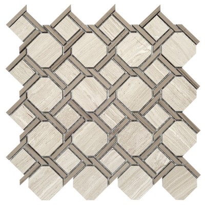 Woodstone Grey Nodum Mozaika kamienna Biały 28x28x1 cm - 1
