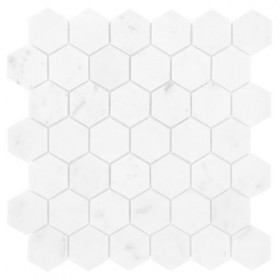 Carrara White Hexagon 48 Mozaika kamienna Biały 29,8x30,2 cm