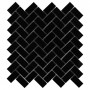 Pure Black HERRINGBONE 48 Mozaika kamienna Czarny 28,5x30,5 cm - 1