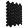 Pure Black HERRINGBONE 48 Mozaika kamienna Czarny 28,5x30,5 cm - 4